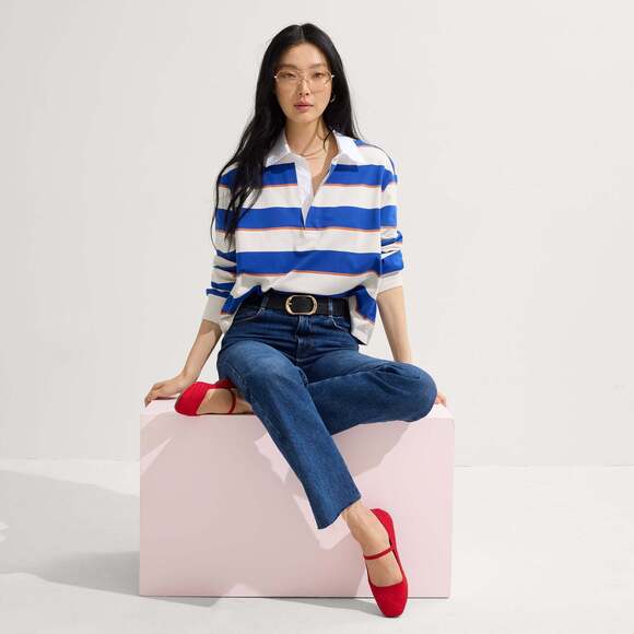 Rothy's The Max Square Mary Jane - Red Crisp Basketweave Size 8 - Picture 3 of 3